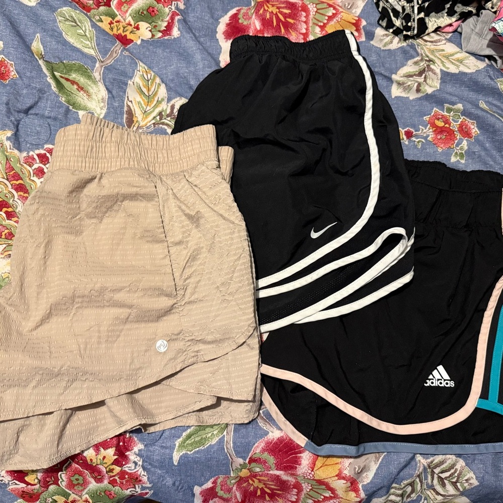Nike and Adidas Shorts Set - Black and Tan